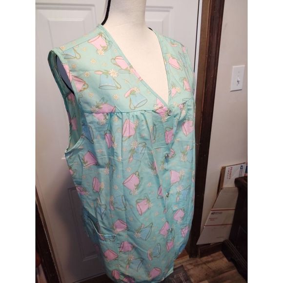Moon‎ Dance Sleeveless Blouse Green & Pink Women's Size 2XL - Picture 1 of 5